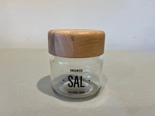 Salero Vidrio Tapa madera